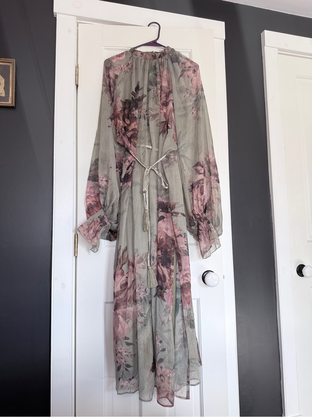 ASOS DESIGN Olive Green & Rose Print